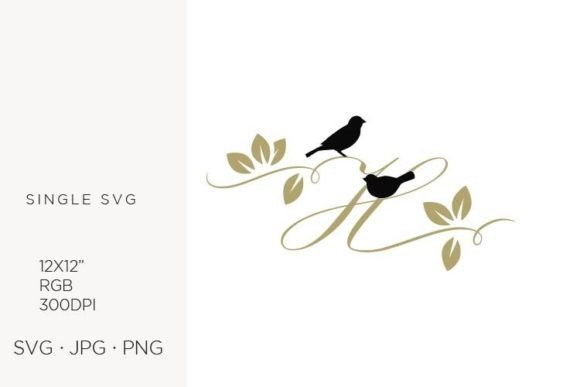 Birds on a Branch, Golden Letter H: A Guide to High-Quality Vector Art