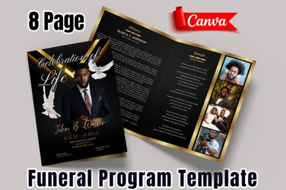 Modern 8 Page Funeral Program: A Dignified Tribute Made Simple