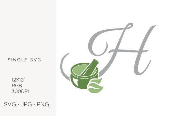 Mortar and Pestle, Spice and Letter H Logo Design