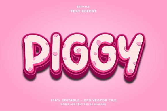 Piggy Games Cartoon Text Effect for Designers